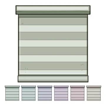 Roller blind closed providing privacy and sun protection Stock Illustration