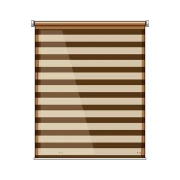 Roller blind creating shade and privacy for home interior Stock Illustration