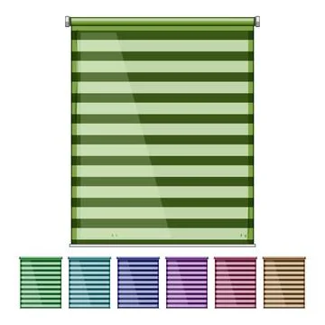 Roller blind creating shade and privacy for home interior Stock Illustration