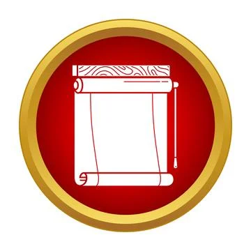 Roller blind icon in a red circle 库存插图