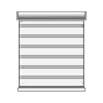 Roller blind offering privacy and light control Stock Illustration