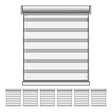 Roller blind offering privacy and light control Stock Illustration