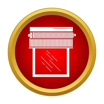 Roller blind on window icon protecting home Stock Illustration