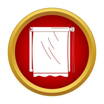 Roller blind window shade covering interior decoration icon Stock Illustration