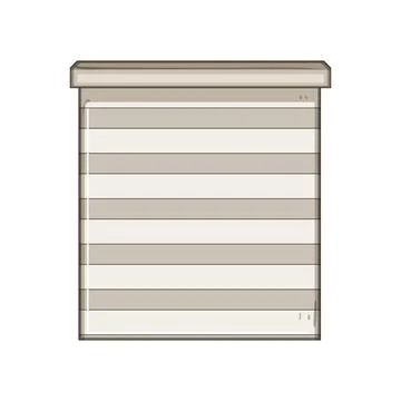 Roller blind zebra window shade cartoon drawing Stock Illustration