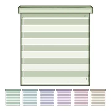 Roller blind zebra window shade cartoon drawing Stock Illustration