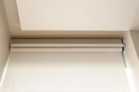 Roller blinds double system close-up. Foto stock