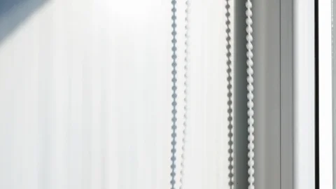 Roller blinds. Window systems. Transition from light to darkness. Shadow Stock Footage 120094150