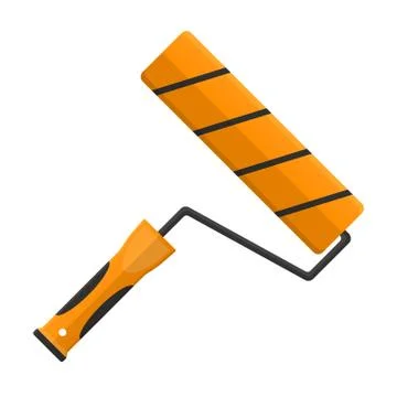 Roller brush in flat design Stock Illustration