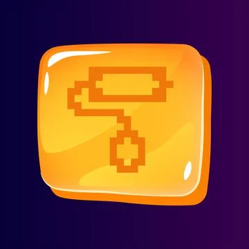 Roller brush glossy ui button with pixelated icon Ilustración de archivo