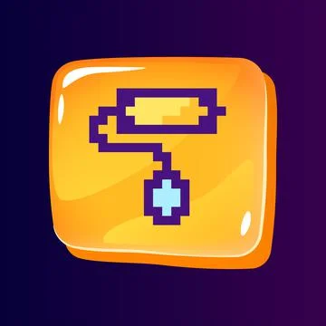 Roller brush glossy ui button with pixelated color icon Ilustración de archivo