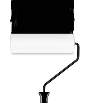 Roller brush with paint Stock Photos