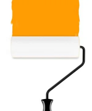 Roller brush with paint Stock Photos