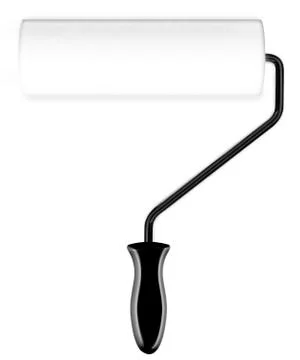 Roller brush with paint Foto stock