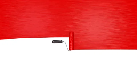 Roller brush paints the wall Stock Footage 40668704