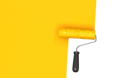 Roller brush paints the wall Stock Footage 40668713