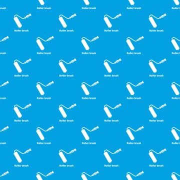 Roller brush pattern vector seamless blue Illustrazione stock