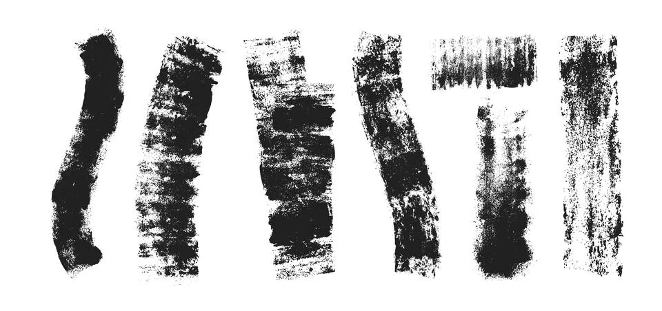 Roller brush prints on transparent background Stock Illustration