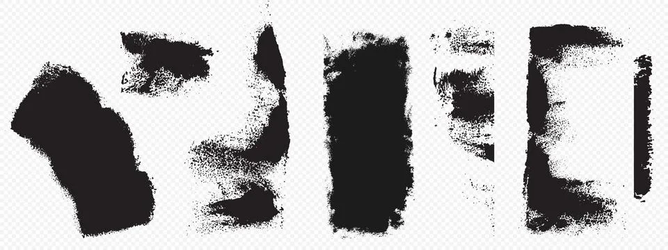 Roller brush prints on transparent background Stock Illustration