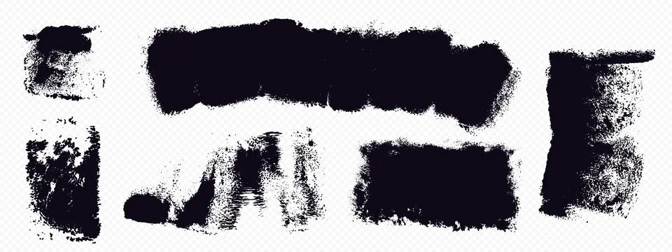 Roller brush prints on transparent background Stock Illustration