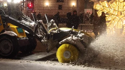 Roller Brush Snow Machine Stock Footage 333566147