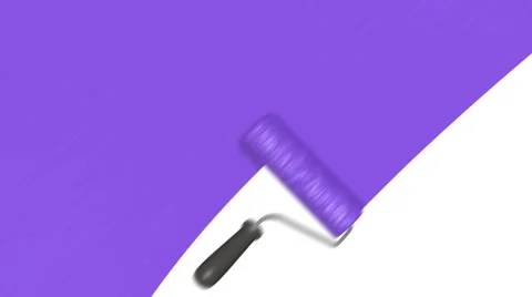 Roller brush with violet paint Stock Footage 40724610