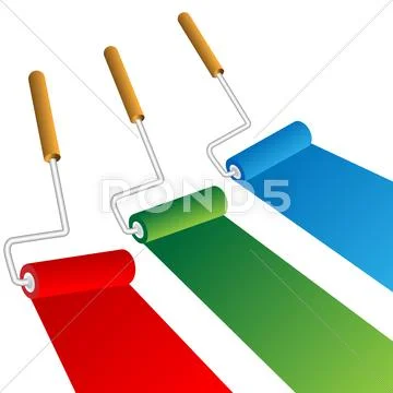 Roller brushes Stock Illustration