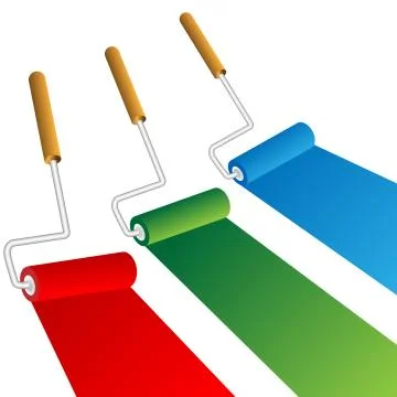 Roller brushes Illustrazione stock