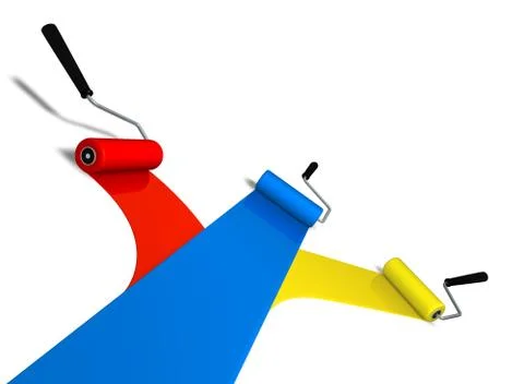 Roller brushes Stock Illustration