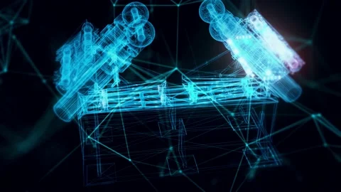 Roller carriage hologram Close up Stock Footage 154844827