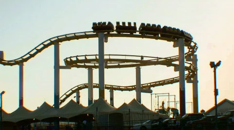 Roller Coaster 01: Santa  Monica Pier Video stock 856889