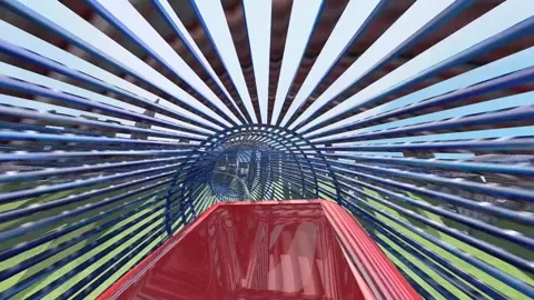 A roller coaster 3d loop Stock Footage 272934000