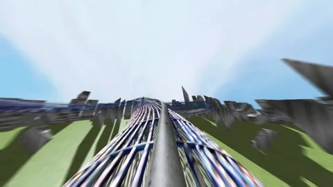 A roller coaster 3d loop Stock Footage 272934107