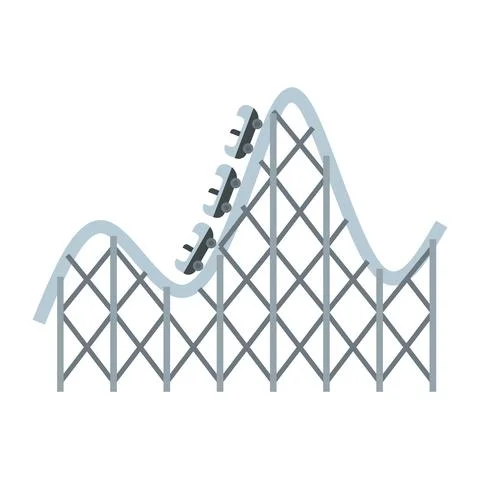 Roller coaster adventure icon flat isolated vector Illustrazione stock