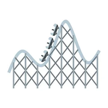 Roller coaster adventure icon flat isolated Stockillustratie