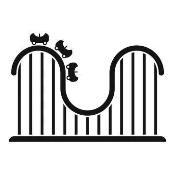 Roller coaster adventure icon, simple style Stock Illustration