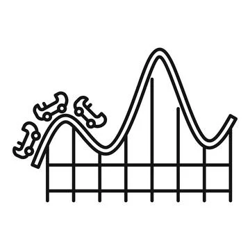 Roller coaster amusement icon, outline style Stock Illustration