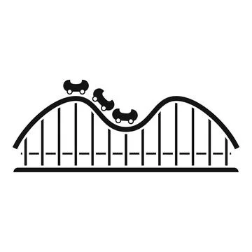 Roller coaster amusement icon, simple style Stock Illustration