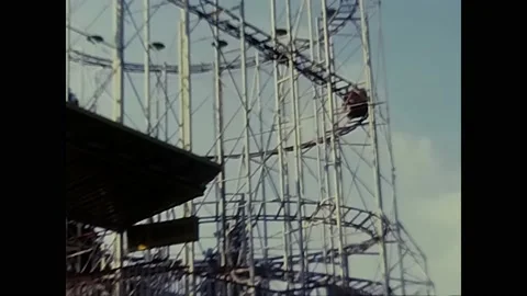 roller coaster at the amusement park in the 70s