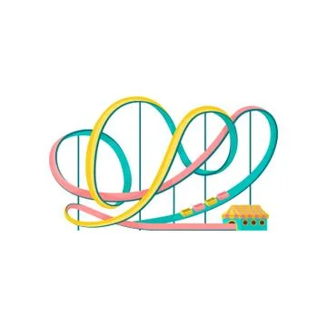 Roller coaster, amusement park element vector Illustration on a white background Illustrazione stock