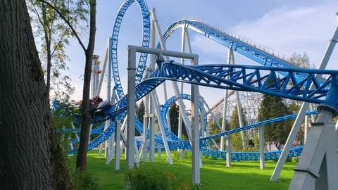 Roller coaster in the amusement park 動画素材 115700126
