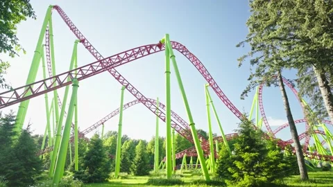 Roller coaster in the amusement park Stock Footage 201110481