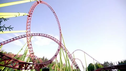 Roller coaster in the amusement park Stock Footage 201607317