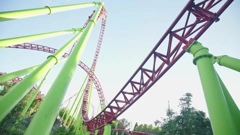 Roller coaster in the amusement park Video stock 201997756