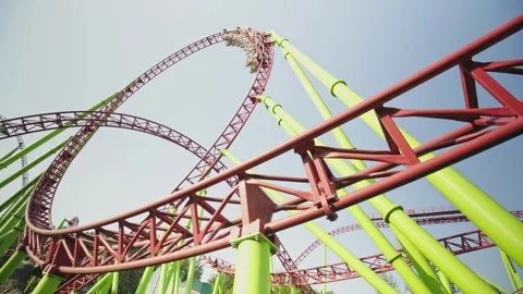 Roller coaster in the amusement park Stock Footage 265229164