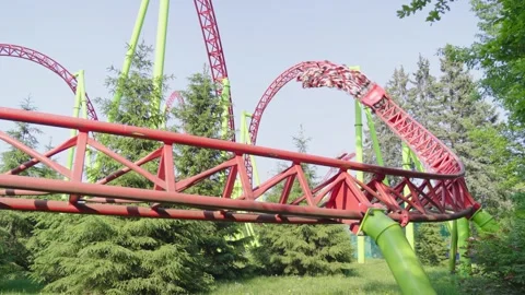 Roller coaster in the amusement park Stock Footage 265229496