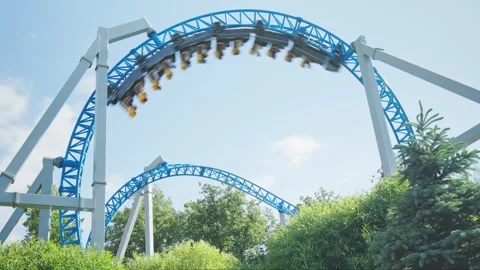 Roller coaster in the amusement park Stock Footage 278967544