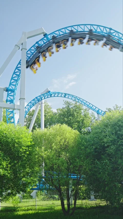 Roller coaster in the amusement park Stock Footage 278967615