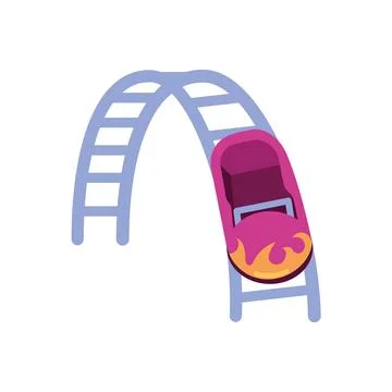 Roller coaster amusement park Illustrazione stock