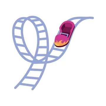 Roller coaster in amusement park Stock Illustration